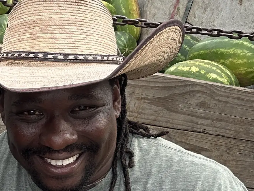 Kenny Smith, The Watermelon Man, at his truck on 83rd and Stony Island
